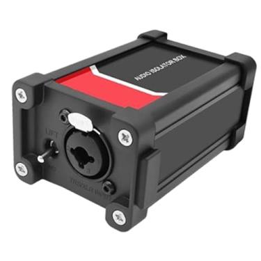 Imagem de harayaa Caixa isoladora de áudio XLR/1/4" 6,35 mm com interruptor de aterramento, substituição direta, compatível com preto para configurações de, Sem Cabo