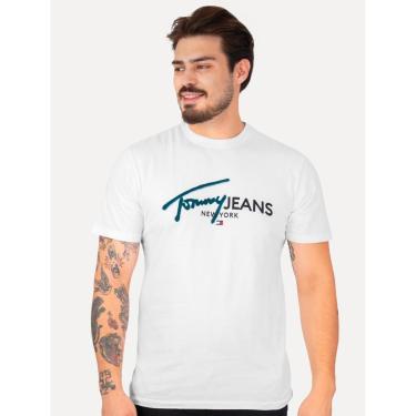 Imagem de Camiseta Tommy Jeans Masculina Regular Spray Pop Logo Branca-Masculino