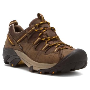 Imagem de KEEN Targhee II Tênis masculino de caminhada impermeável de altura baixa, Castanho cascata/amarelo dourado, 12 Wide