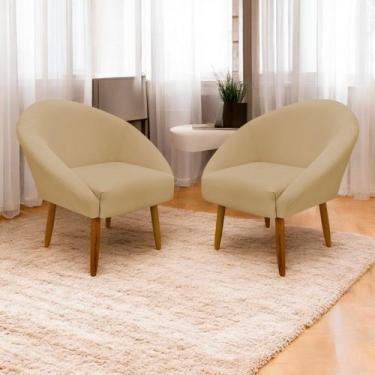 Imagem de Kit 2 Poltronas Decorativa Para Sala Recepção Manicure Consultório Ste