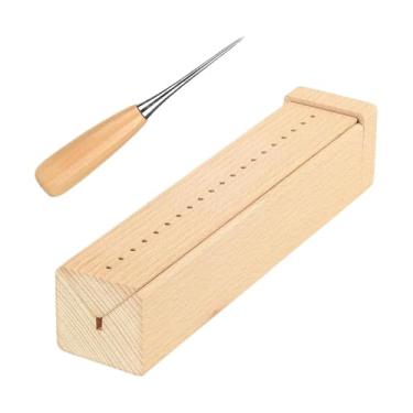 Imagem de Lilihuimaoyi Um Berço de Encadernação Por Punção, Kit de Ferramentas de Encadernação, Leve, com Guia de Punção, Berço de Punção de Madeira para