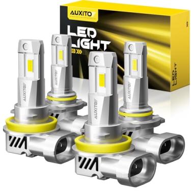 Imagem de AUXITO Farol de neblina 9005/HB3 H11/H9/H8, conjunto de lâmpadas H8 H9 HB3 5 minutos de instalação, plug-n-play, luz branca, IP68 impermeável, pacote com 4