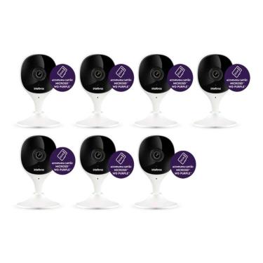 Imagem de Kit 7 Câmeras de Segurança iMX branca Wi-fi Full hd Intelbras com Cartão 32gb Purple Intelbras