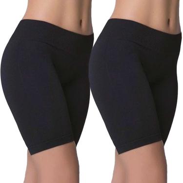 Imagem de Kit 2 Bermudas Selene Sem Costura Feminina - Preto