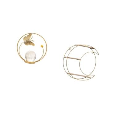 Imagem de Fenteer Escultura de Metal em Forma de Bola de Cristal, Enfeite de Mesa, Suporte para Corredor, Lareira, Quarto, Sala de Estar, Escritório, com Três Níveis de