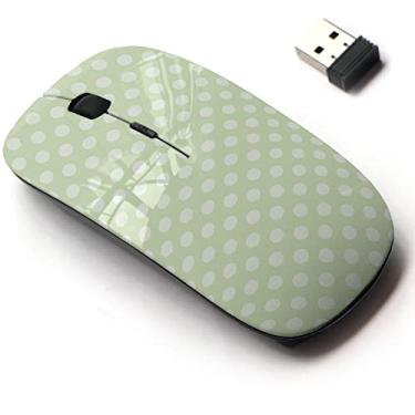 Imagem de Mouse sem fio 2.4G com design de padrão fofo para todos os laptops e desktops com nano receptor - composto de bolinhas