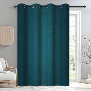 Imagem de DORCEV Cortinas blecaute azul pavão divisória de quarto cortina de porta de armário com isolamento térmico cortinas de janela com bloqueio de luz para quarto, sala de estar, decoração de quarto