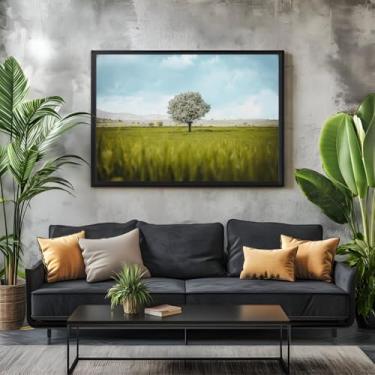 Imagem de Quadro Decorativo Grande Premium Árvores Coloridas Sala Hall (04, Preto, 120x80)