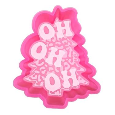 Imagem de (Design 300 opcionais) MUBYOK M542 Ho Ho Ho Leopardo Árvore de Natal Molde Freshie de Silicone para Assar Aroma Beads Car Freshie Supplies