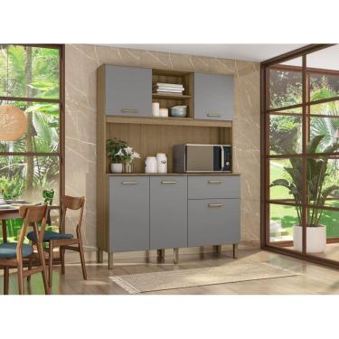 Imagem de Armário de Cozinha Topázio 136cm Compacto Com Balcão Multiuso