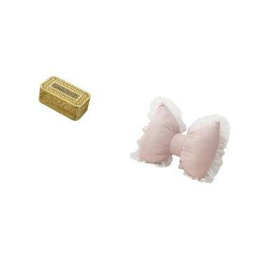 Imagem de Fenteer Capa de Caixa de Lenços Moderna E Suporte de Almofada com Laço Confortável para Casa, Banheiro, Escritório, Cadeira, Sala de Estudo, Restaurante, Faze