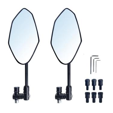Imagem de MAMIKO Espelhos universais para motocicleta, espelho lateral convexo do guidão com parafuso de elevação M8 M10, compatível com bicicleta, scooter, ATV, UTV, bicicleta suja e mais