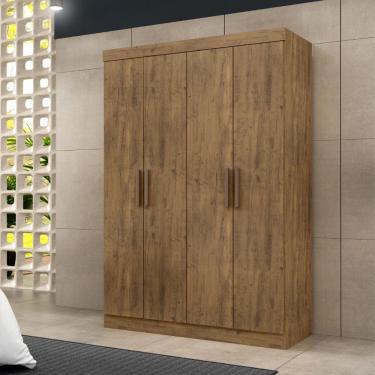 Imagem de Guarda Roupa De Solteiro Paris 4 Portas Mdf Ipê Text