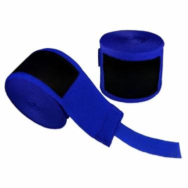 Imagem de Bandagem Elastica, Bandagem Elástica 5 Metros com Alça para Polegar - Proteção para Mãos e Punhos - Luta - Boxe Muay Thai(Azul)