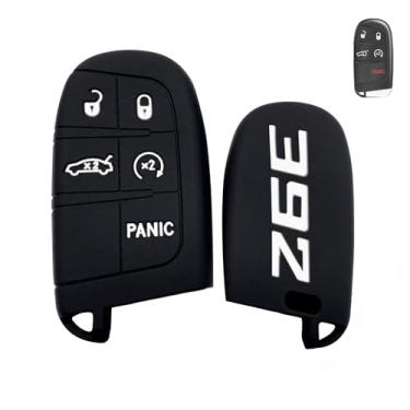 Imagem de x xotic tech Capa de chaveiro 392 compatível com Dodge Charger Challenger SRT Hornet Dart Durango Journey ou Jeep ou Chrysler, capa de chave de controle remoto 3, 4, 5 botões (branco, 1 peça)