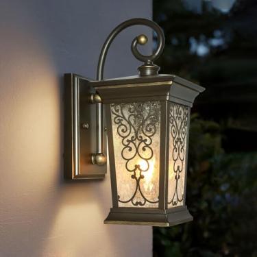 Imagem de ALVIME Luminária de parede externa, lanternas de parede externa, arandela à prova d'água, iluminação de pátio externo para entrada, porta da frente da casa, quintal, varanda e garagem, base E26 e