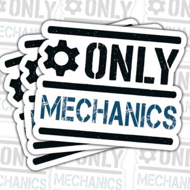 Imagem de 3 peças apenas adesivos mecânicos, ícone de engrenagem e decalque de vinil em negrito à prova d'água para laptop, caixa de ferramentas, carro, capacete, caderno, presente para técnicos automotivos