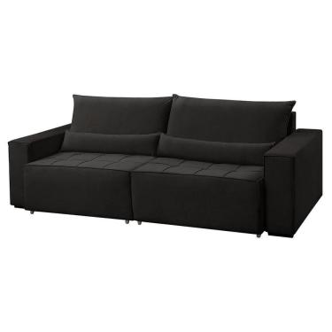 Imagem de Sofa 4 Lugares 2,40m Retrátil E Reclinável Nepal - Coliseu Cor:preto