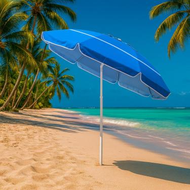 Imagem de Guarda Sol Gigante 2,40m Praia Piscina Respirável Uv Verão(Azul)