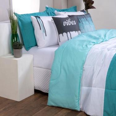 Imagem de Kit Edredom King Colorful Linho E Hipercal 400 Fios - MR Enxovais, Ver