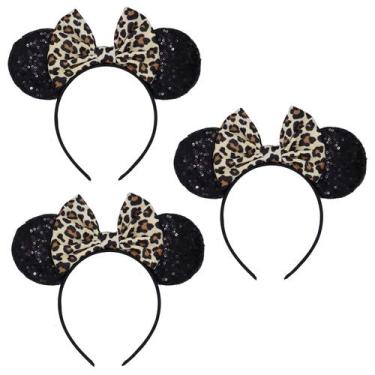 Imagem de Bandana LIHELEI Leopard Minnie Ears Mouse para mulheres e meninas
