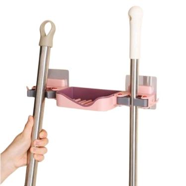 Imagem de Suporte de Parede Organizador Multiuso, Alumínio e Plástico, Rosa e Cinza, Prateleira Ajustável para Banheiro e Cozinha