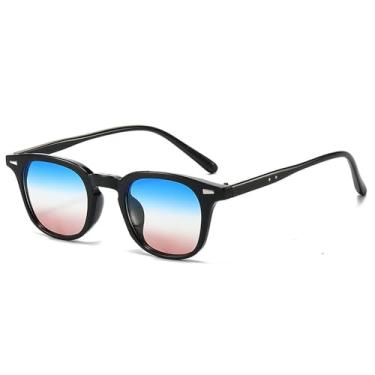 Imagem de Óculos de Sol Femininos com Lentes Degradê e Rebites, Estilo Punk Masculino, para Esportes ao Ar Livre, Corrida e Ciclismo, nas Cores Preto, Azul e Rosa.