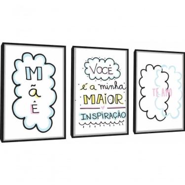 Imagem de Quadro Decorativo Mãe Te Amo Com Moldura Preto