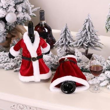 Imagem de Suéter de Natal feito à mão, capa de garrafa de vinho, decoração de pelúcia, suéter de Natal feito à mão, bolsa para garrafa de vinho, presente