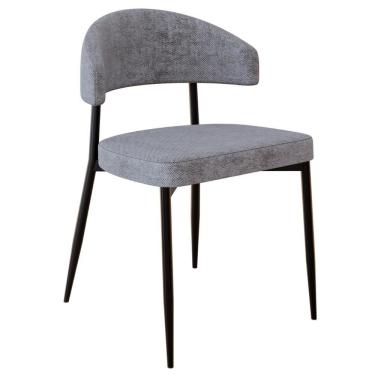 Imagem de Cadeira De Jantar Estofada Fixa Chloe M25 Linho Lautrec Cinza - Mpozenato