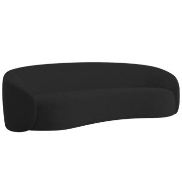 Imagem de Sofá 2 Lugares Amore 160cm Orgânico Luxo Recepção Escritório Linho Preto