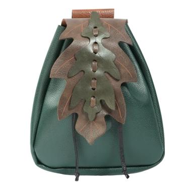 Imagem de UJUROU Bolsa de cinto renascentista Ren Faire pochete medieval cintura cordão folha acessórios para fantasia