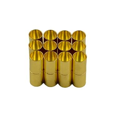 Imagem de Luzhengyang 12 conjuntos de fechos de tubo de prata para fabricação de joias de couro Kumihimo, fecho canelado de aço inoxidável de 20 x 7 mm, kit de acessórios DIY - ouro, 20 x 7 mm