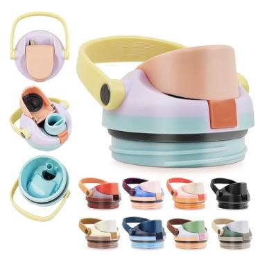 Imagem de BydGxy Tampa de substituição para garrafa de água Owala FreeSip Sway de 850 g - livre de BPA, vedação segura, trava à prova de vazamento, alça de transporte isolada - compatível com garrafas e canudos