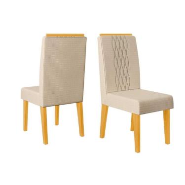 Imagem de Cadeira Sala De Jantar Lia Cedro linho Neve Dj Móveis