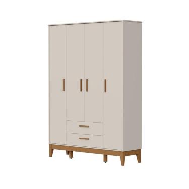 Imagem de Roupeiro Flip 4 Portas 2 Gavetas Areia Fosco