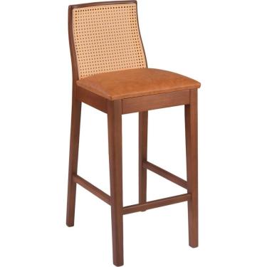 Imagem de Banqueta Arizona Madeira Maciça Tela Sextavada Castanho