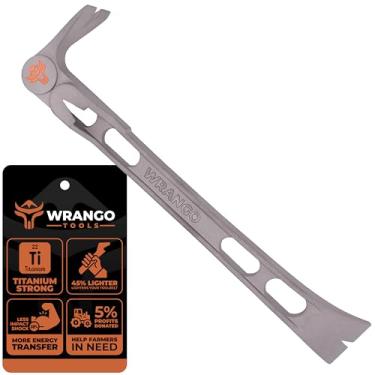 Imagem de Wrango Tools Barra de moldagem de titânio de 24 cm para remoção de acabamento e tapume - Extremidades duplas - 45% mais leve que o aço - Extrator de unhas laterais - Ferramentas para melhoria da casa