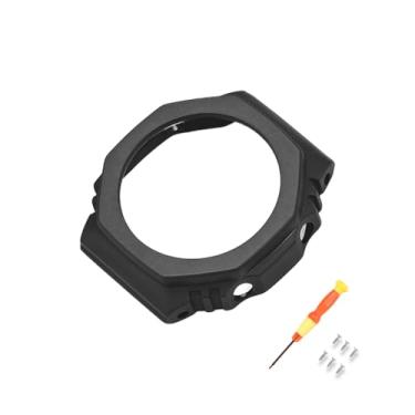 Imagem de Pulseira de relógio de resina natural e bisel, kit Mod GA2100 macio compatível com Casio GA2100 Series de substituição masculina, Preto, band