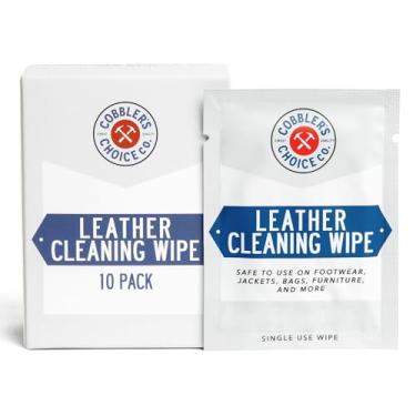 Imagem de Toalhete de limpeza de couro Cobbler's Choice Quick Care (pacote com 10) para sapatos, botas, bolsas, assentos de carro e sofás