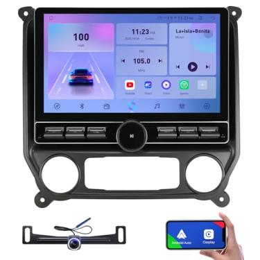 Imagem de Rádio de substituição para Chevy Silverado GMC Sierra - carro estéreo Carplay Android Auto 2014-2018 QLED Touch Screen Radio BT Wireless Mirroring GPS Navigation 25.4 cm Head Unit (4G + 64G)