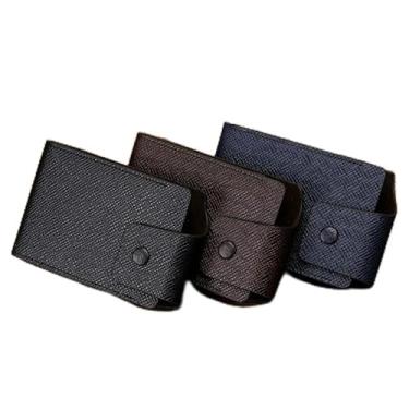 Imagem de Carteira de couro de negócios unissex moderna, porta-cartões de crédito, cartão de crédito, estojo organizador de bolso para dinheiro e telefone e moedas, Marrom, Fresco