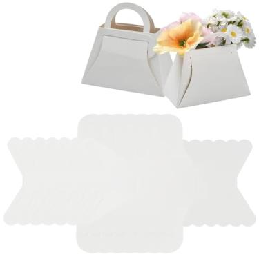 Imagem de Airssory Bolsa de papel branca, bolsa de mão, bolsa de festa, caixa kraft, sacolas de doces, pequenos sacos de papel kraft a granel com alças para Dia dos Namorados, Dia das Mães, Páscoa, festa de