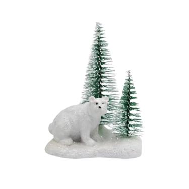 Imagem de Sclmgo Miniatura de Animal Natalino, Decorativa, Enfeite de Mesa para Aniversários E Festas de Fim de Ano, Urso, Tamanho real