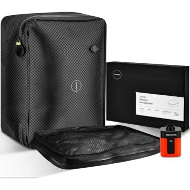 Imagem de YoYovac Bolsas de compressão a vácuo com bomba sem fio – Sacos de vácuo para bagagem de viagem, sem taxas de bagagem despachada, 90% de compressão em 1 minuto, IP68, reutilizáveis, serve para malas de