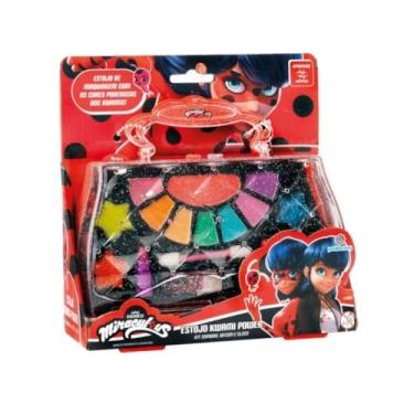 Imagem de Maleta Maquiagem Infantil Crianças + Batom Sombra Esmalte LadyBug