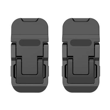 Imagem de YMCLUB 2 peças de elevação de teclado portátil com ângulo de inclinação dupla, mini pés de laptop para mesa, levantador invisível e suporte autoadesivo para laptop, ideal para uso no escritório (preto