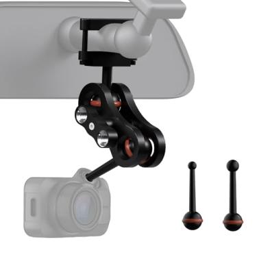 Imagem de Para Garmin Dash Cam Mount, compatível com Garmin Mini/Mini 2/Mini 3/45/46/47/55/56/57/65W/66W/67W/Tandem/ X110/X210/X310 etc. Kit de suporte de espelho retrovisor de alumínio (cabeças esféricas de
