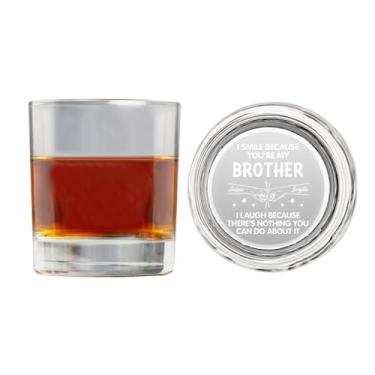 Imagem de Congrats On Being My Brother Copo de uísque personalizado, copo de bourbon personalizado com nome, presentes engraçados de aniversário, amizade de fraternidade (estilo 15)