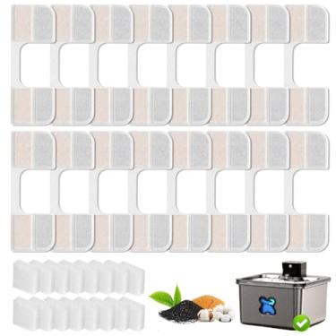 Imagem de Pacote com 16 filtros de substituição para fonte de água para gatos FEELNEEDY 3061 g/3,2L (FN-W17), conjunto de 6 meses para dispensador de água para animais de estimação, inclui 16 filtros e 16